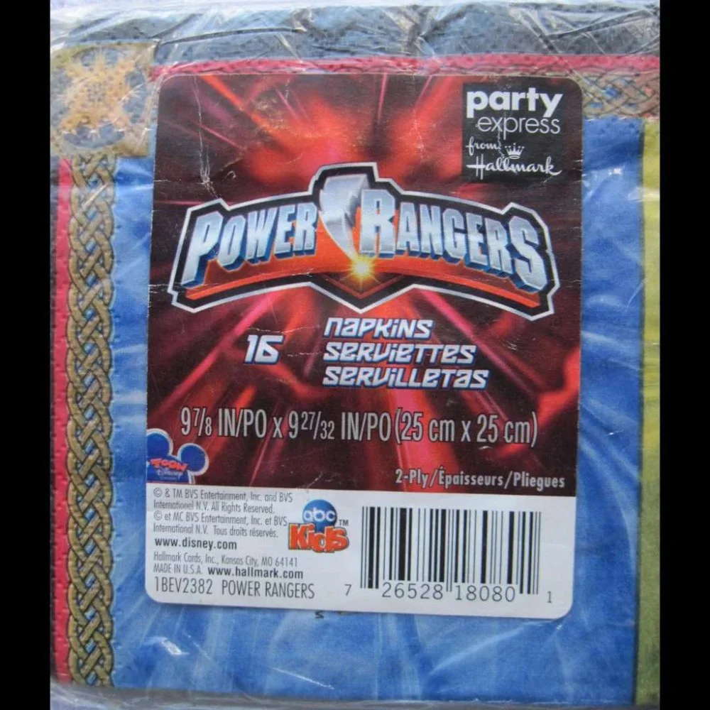 Power Rangers Party Express Hallmark Paper Luncheon & Beverage Napkins Birthday